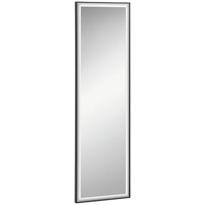 Wall Mirror 120L x 35W cm - Shatterproof Safety Film, Included Attaching System - Black Aluminum Alloy Frame
