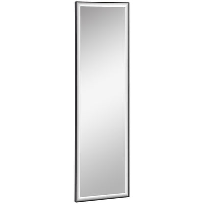 Wall Mirror 120L x 35W cm - Shatterproof Safety Film, Included Attaching System - Black Aluminum Alloy Frame