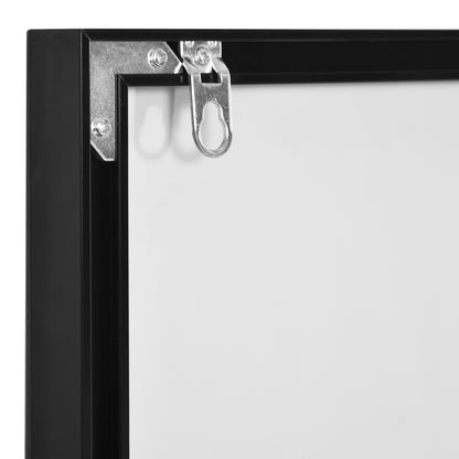 Wall Mirror 120L x 35W cm - Shatterproof Safety Film, Included Attaching System - Black Aluminum Alloy Frame
