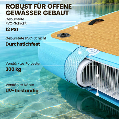 Inflatable Dock 8' x 6' (243 x 183 cm) — Floating Platform for 4–6 People with Non-Slip Deck, Removable Ladder, Pump & Carry Bag