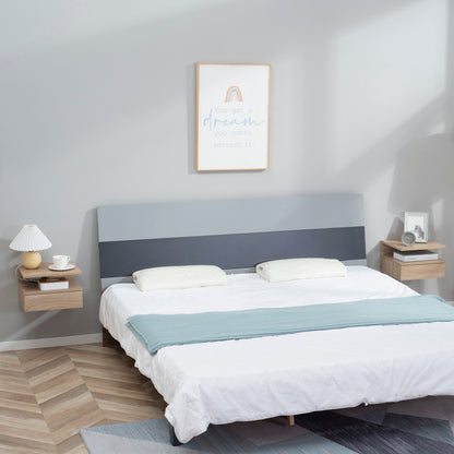 Set of 2 Floating Bedside Tables Hanging Nightstands with 1 Drawer and Open Shelf for Bedroom 35x32x22.5 cm Oak