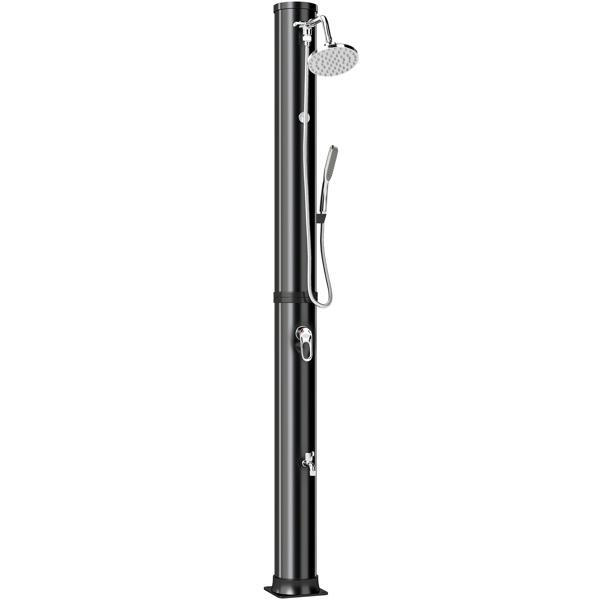 40L Solar Garden Shower with Handheld & Overhead Shower, Adjustable Temp up to 140°F, No Electricity – Outdoor Pool Shower