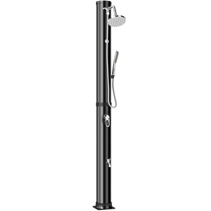 40L Solar Garden Shower with Handheld & Overhead Shower, Adjustable Temp up to 140°F, No Electricity – Outdoor Pool Shower
