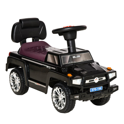Off-Road Ride-On Toy Car for Children, Kids Car with Lights and Music, Age 18-36 Months, 68x30.5x41.5cm, Black