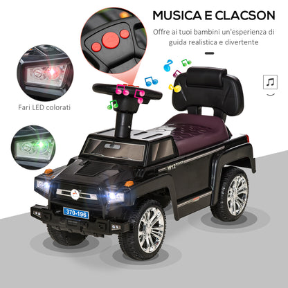 Off-Road Ride-On Toy Car for Children, Kids Car with Lights and Music, Age 18-36 Months, 68x30.5x41.5cm, Black
