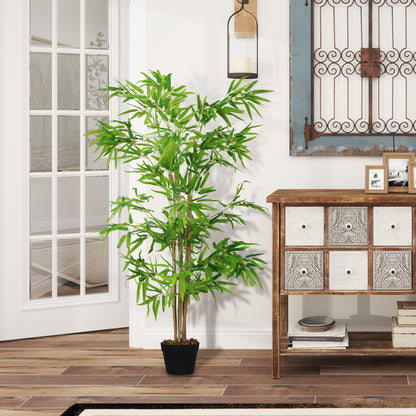 Artificial Bamboo Large 150cm Fake Plant, Plastic Artificial Plants in Pot, Bamboo Plant Faux like real with artificial moss for living room bedroom office garden modern decoration