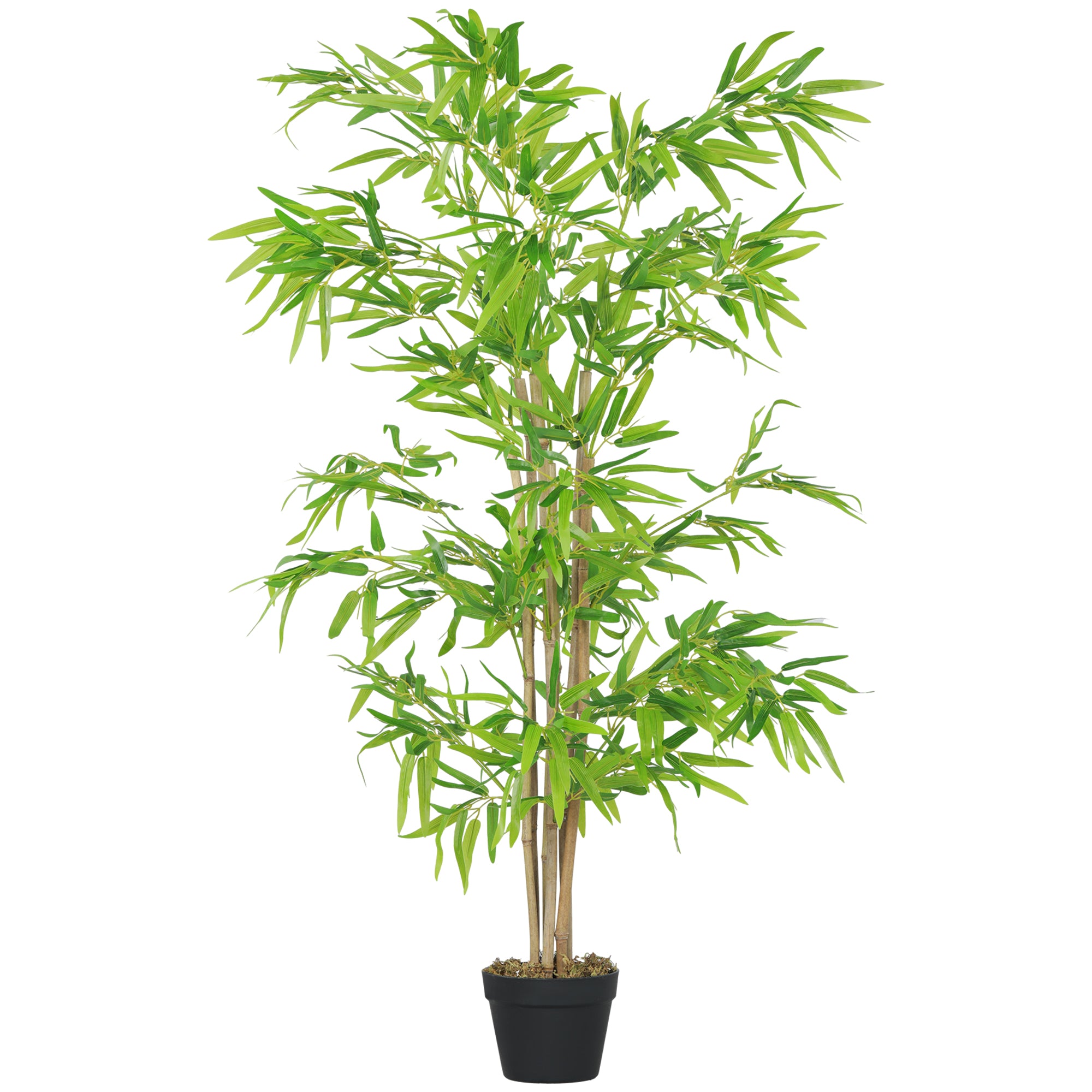 Artificial Bamboo Large 150cm Fake Plant, Plastic Artificial Plants in Pot, Bamboo Plant Faux like real with artificial moss for living room bedroom office garden modern decoration