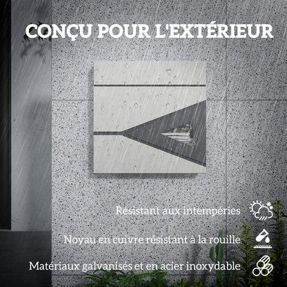 Wall Mounted Mailbox in Galvanized Steel, Lockable Outdoor Mailbox 2 keys provided, with window, mounting hardware, easy to install, 37 x 11 x 37 cm, silver