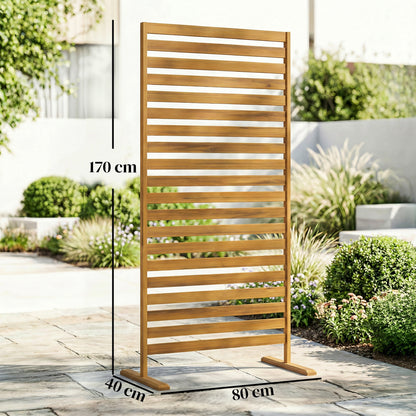 Wooden Privacy Screen, 66.9 x 31.5 in (170 x 80 cm) — Outdoor Trellis Room Divider for Garden, Patio, Deck, Brown