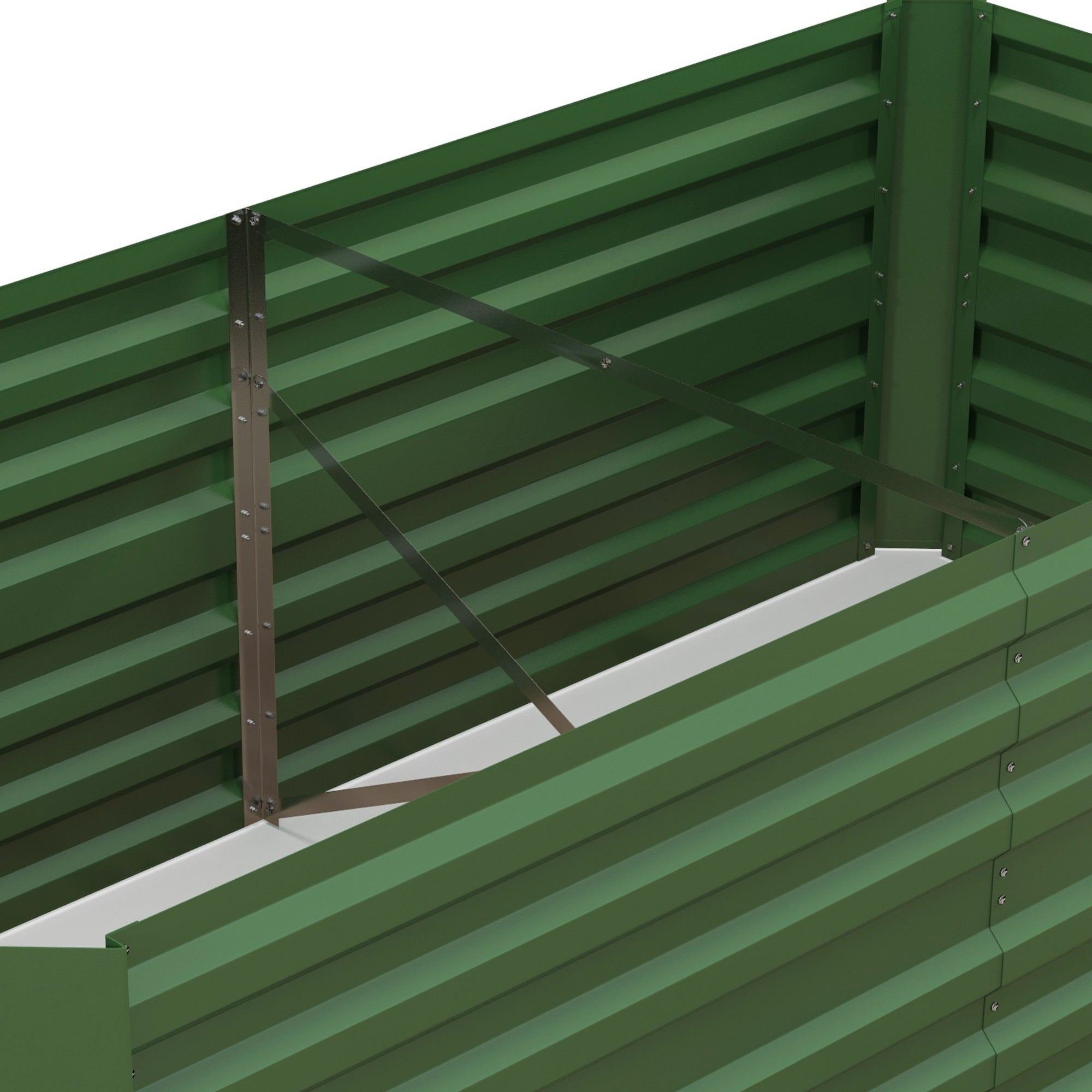 Steel Raised Garden Bed, Planting Bed Cold Frame Planter Box Stackable, Plant Box Planter Tub 180x90x60cm for Garden Balcony Terrace, Vegetable Bed for Flowers, Plants, Fruit