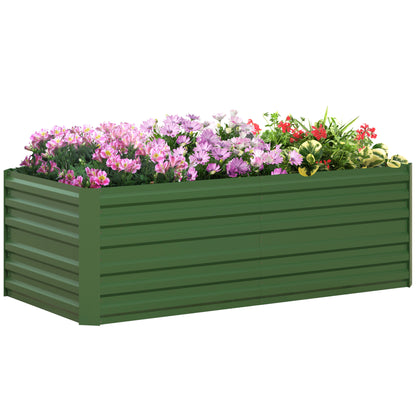 Steel Raised Garden Bed, Planting Bed Cold Frame Planter Box Stackable, Plant Box Planter Tub 180x90x60cm for Garden Balcony Terrace, Vegetable Bed for Flowers, Plants, Fruit