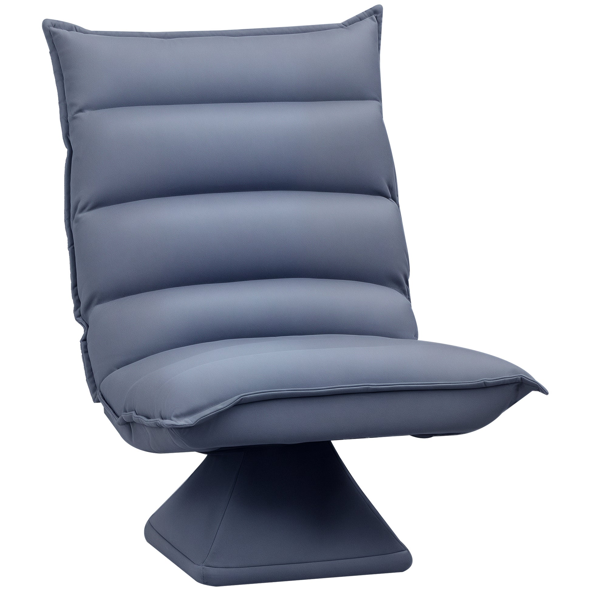 Floor Sofa Floor Chair with Adjustable Backrest, Rotating Meditation Chair, Recliner for Living Room, Office, Microfiber Cloth, Gray, 62 x 70 x 95 cm