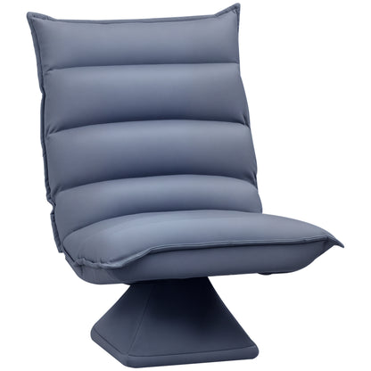 Floor Sofa Floor Chair with Adjustable Backrest, Rotating Meditation Chair, Recliner for Living Room, Office, Microfiber Cloth, Gray, 62 x 70 x 95 cm