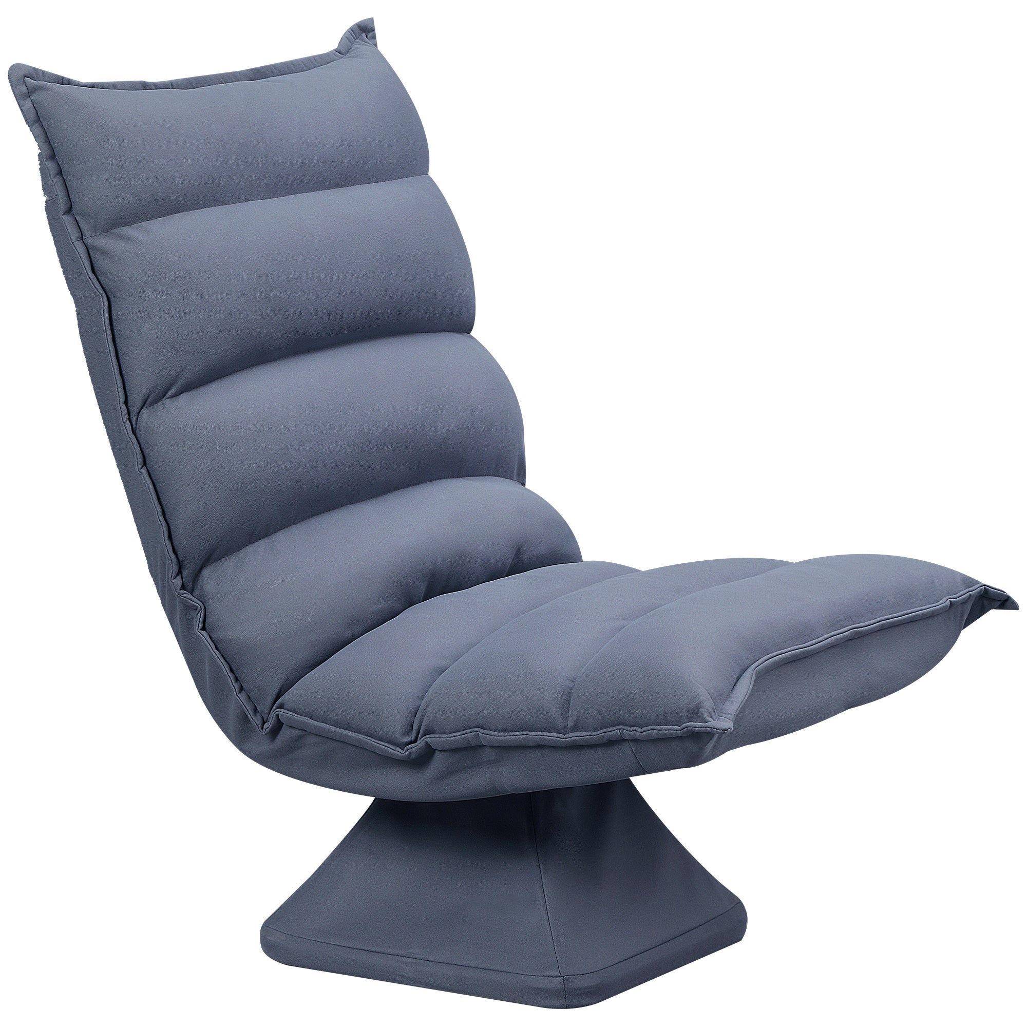 Floor Sofa Floor Chair with Adjustable Backrest, Rotating Meditation Chair, Recliner for Living Room, Office, Microfiber Cloth, Gray, 62 x 70 x 95 cm