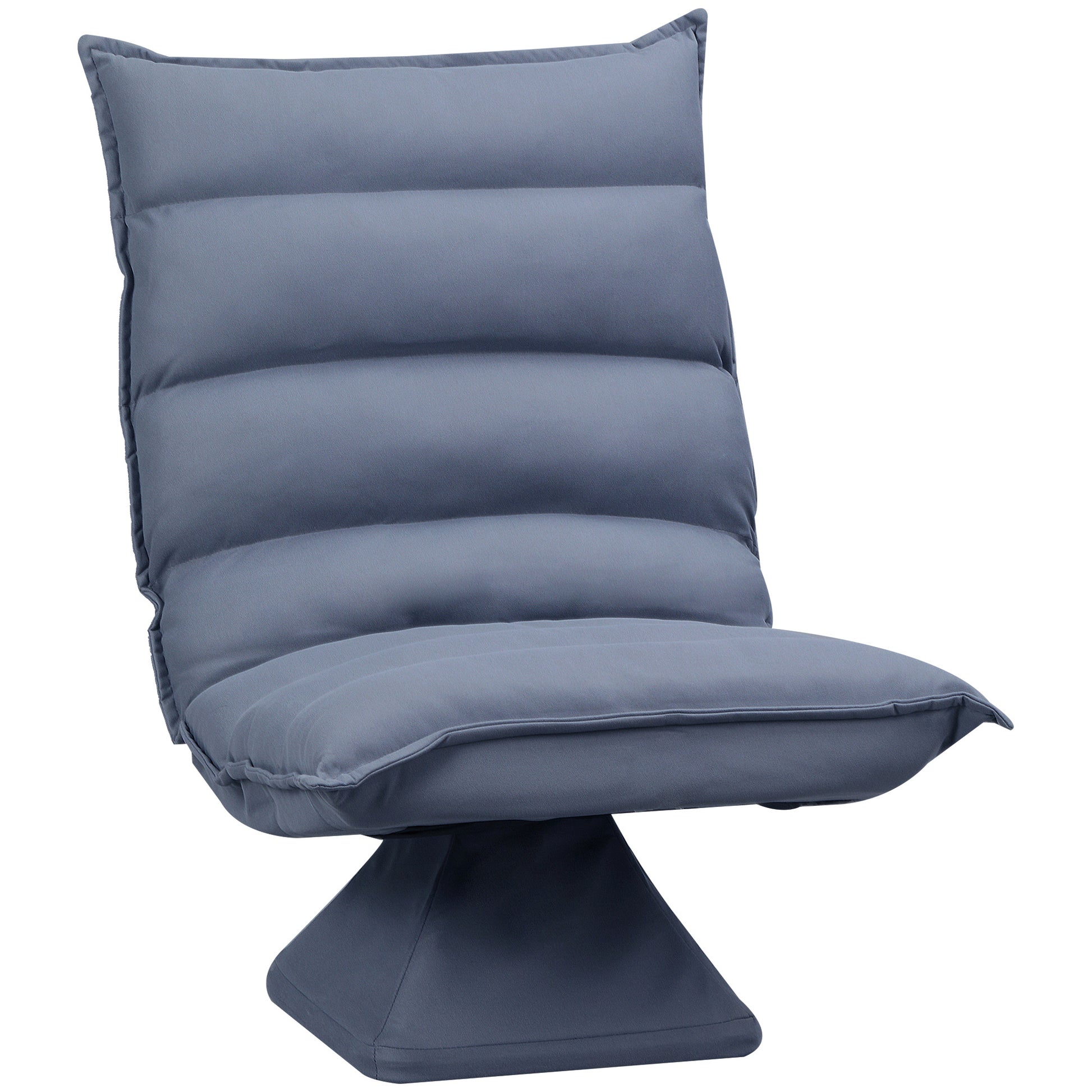 Floor Sofa Floor Chair with Adjustable Backrest, Rotating Meditation Chair, Recliner for Living Room, Office, Microfiber Cloth, Gray, 62 x 70 x 95 cm