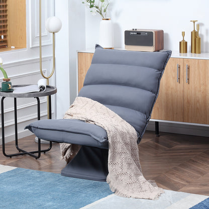 Floor Sofa Floor Chair with Adjustable Backrest, Rotating Meditation Chair, Recliner for Living Room, Office, Microfiber Cloth, Gray, 62 x 70 x 95 cm