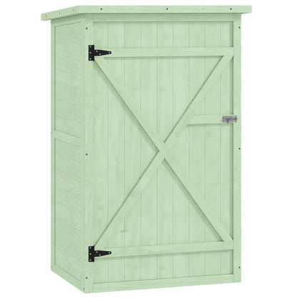 Wooden Garden Shed 75 x 56 x 115 cm (29.5 x 22.0 x 45.3 in) Outdoor Storage Cabinet for Tools with 3 Interior Shelves, Lockable Door and Asphalt Roof - Green