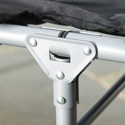 Folding Camp Bed Camping Bed with Pillow Carry Bag 183 x 66 x 33 cm Guest Bed up to 114 kg Camping Cot for Adults Folding Bed for Indoor, Outdoor, Garden Camping Travel Black