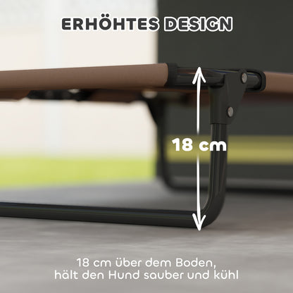 Elevated Dog Bed Foldable Pet Bed, Outdoor Dog Lounger with Mesh Design, Breathable, for Small and Medium Dogs Coffee Oxford 75 x 51 x 18 cm