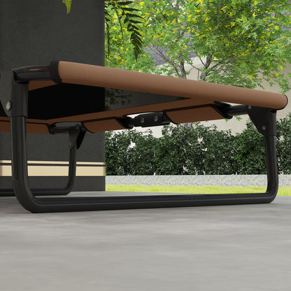 Elevated Dog Bed Foldable Pet Bed, Outdoor Dog Lounger with Mesh Design, Breathable, for Small and Medium Dogs Coffee Oxford 75 x 51 x 18 cm