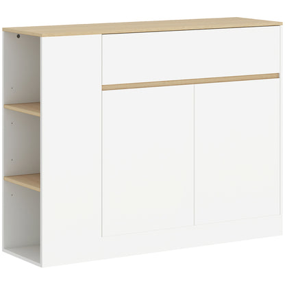 Sideboard Kitchen Cabinet with Drawer, 2 Doors, Adjustable Shelves, Buffet Cabinet Dresser for Kitchen, Living Room, Dining Room, 105 x 30 x 81.5 cm White