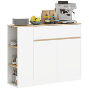 Sideboard Kitchen Cabinet with Drawer, 2 Doors, Adjustable Shelves, Buffet Cabinet Dresser for Kitchen, Living Room, Dining Room, 105 x 30 x 81.5 cm White