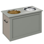 Elevated Dog Bowl Feeding Station with Storage Space Water Bowl 2 x 2000ml Stainless Steel Bowls Dog Bowls Feeding Bowl Feeder for Dogs Cats Gray