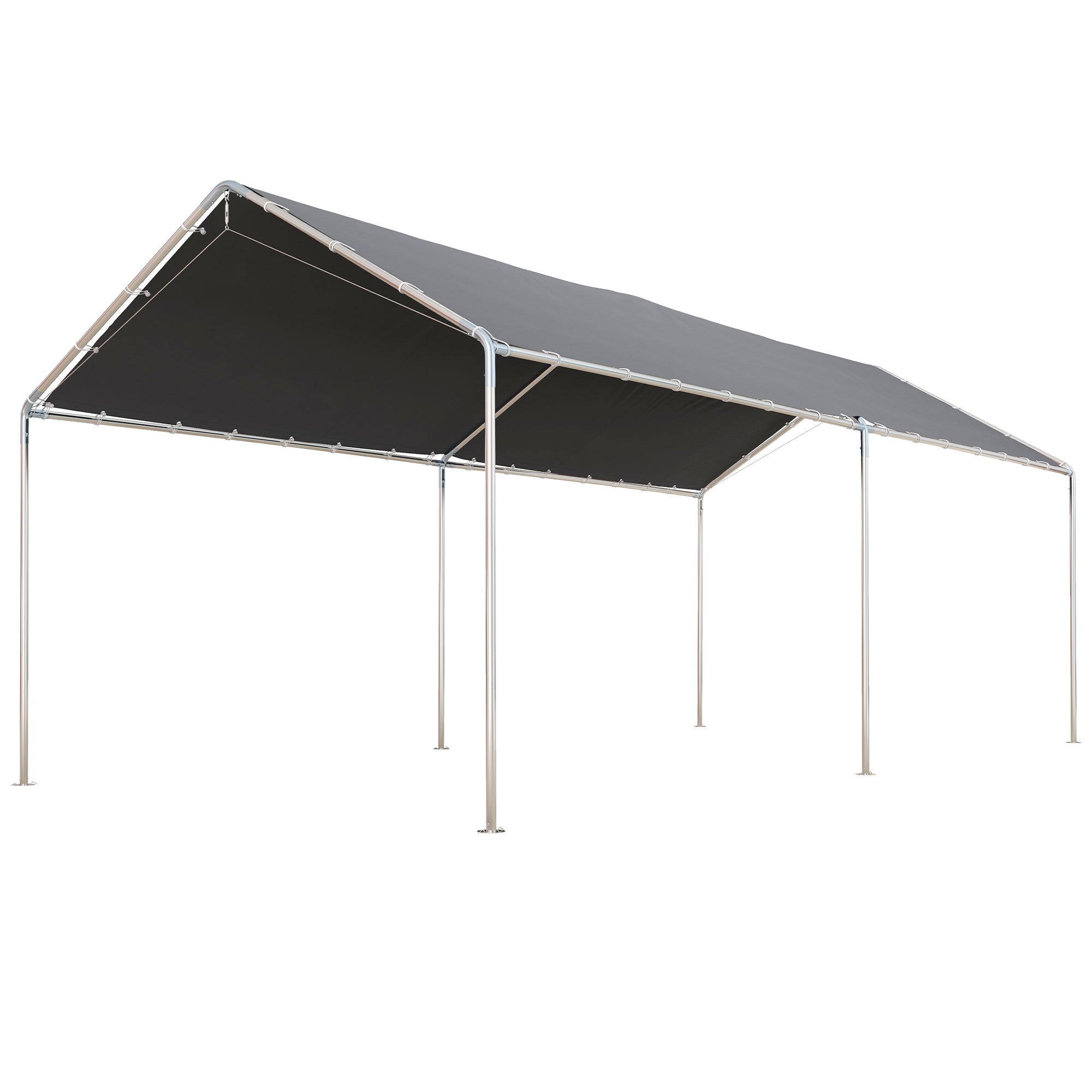 Outdoor Carport 3x6 m Car Garage Canopy for Car Waterproof with PE Fabric Canopy and Galvanized Steel Frame Gazebo Pavilion for Garden Patio Gray