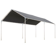 Outdoor Carport 3x6 m Car Garage Canopy for Car Waterproof with PE Fabric Canopy and Galvanized Steel Frame Gazebo Pavilion for Garden Patio Gray