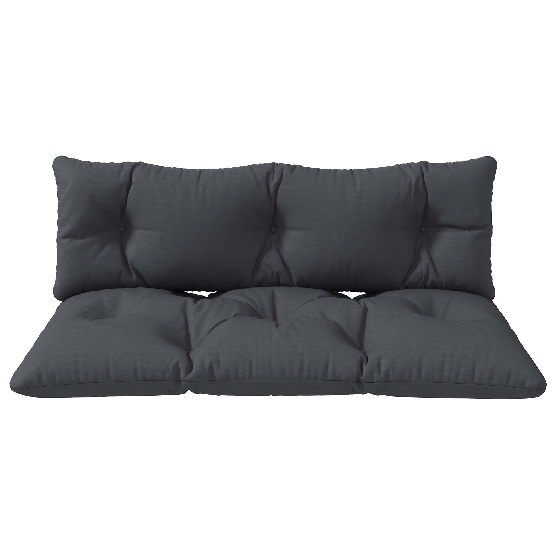 2 Seater Pallet Cushion 120cm x 60cm x 15cm Bench Cushion Seat Cushion with UV Protection Padded Waterproof Garden Bench Cushion for Bench Dark Gray