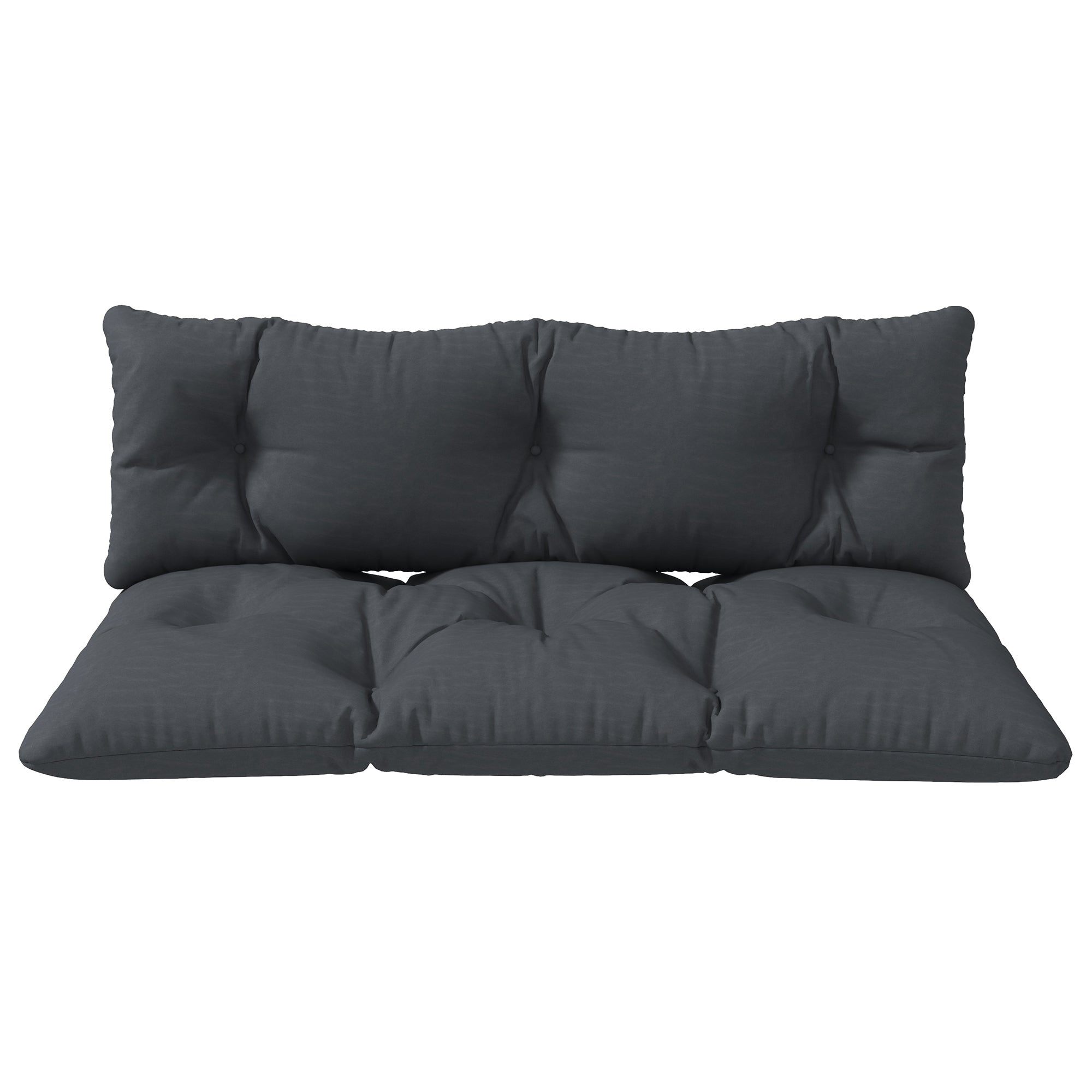 2 Seater Pallet Cushion 120cm x 60cm x 15cm Bench Cushion Seat Cushion with UV Protection Padded Waterproof Garden Bench Cushion for Bench Dark Gray