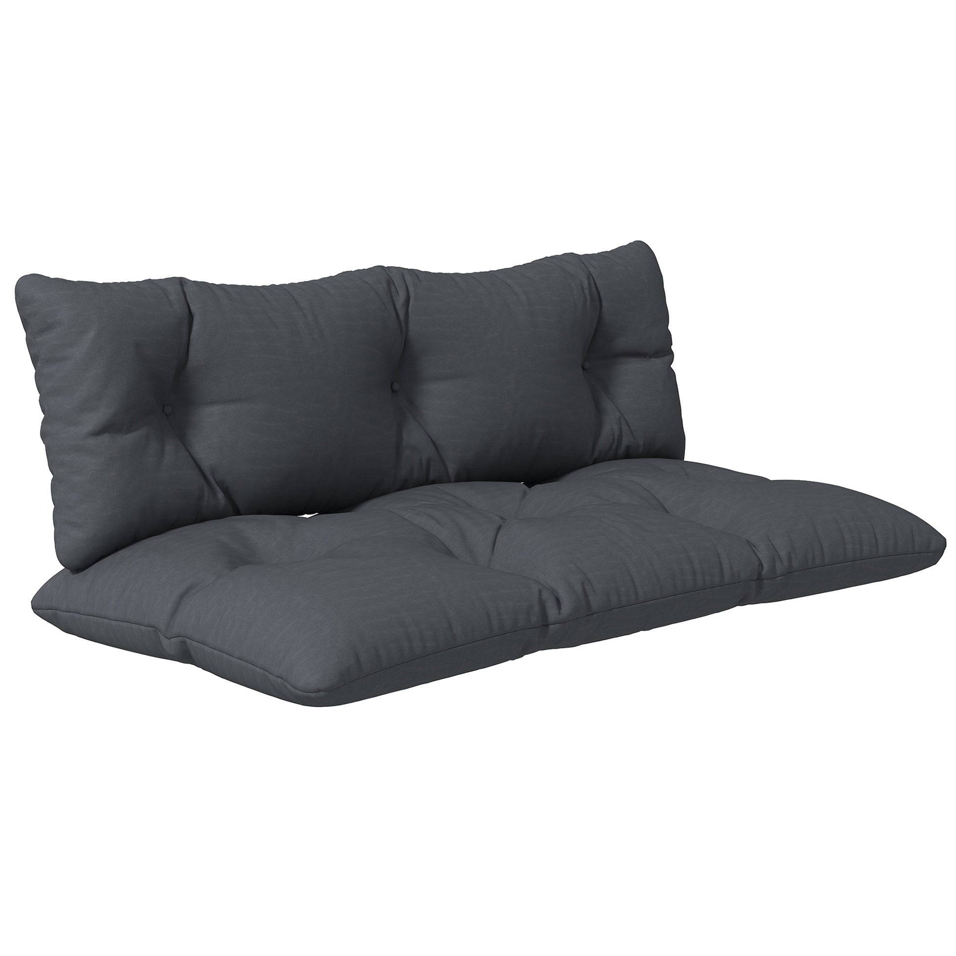 2 Seater Pallet Cushion 120cm x 60cm x 15cm Bench Cushion Seat Cushion with UV Protection Padded Waterproof Garden Bench Cushion for Bench Dark Gray