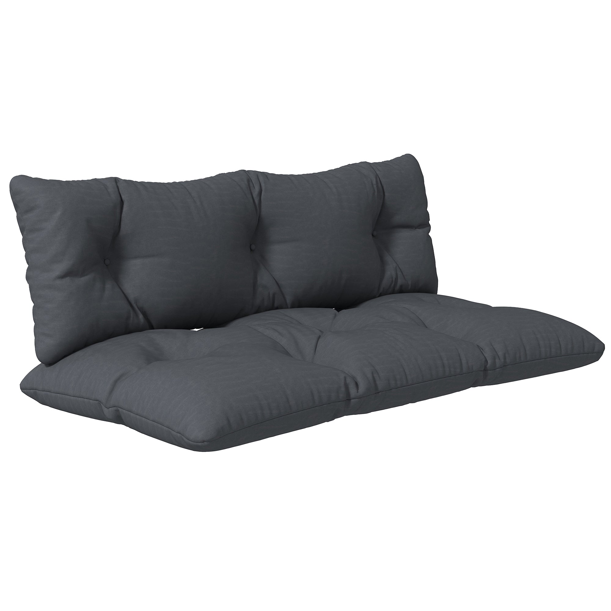 2 Seater Pallet Cushion 120cm x 60cm x 15cm Bench Cushion Seat Cushion with UV Protection Padded Waterproof Garden Bench Cushion for Bench Dark Gray
