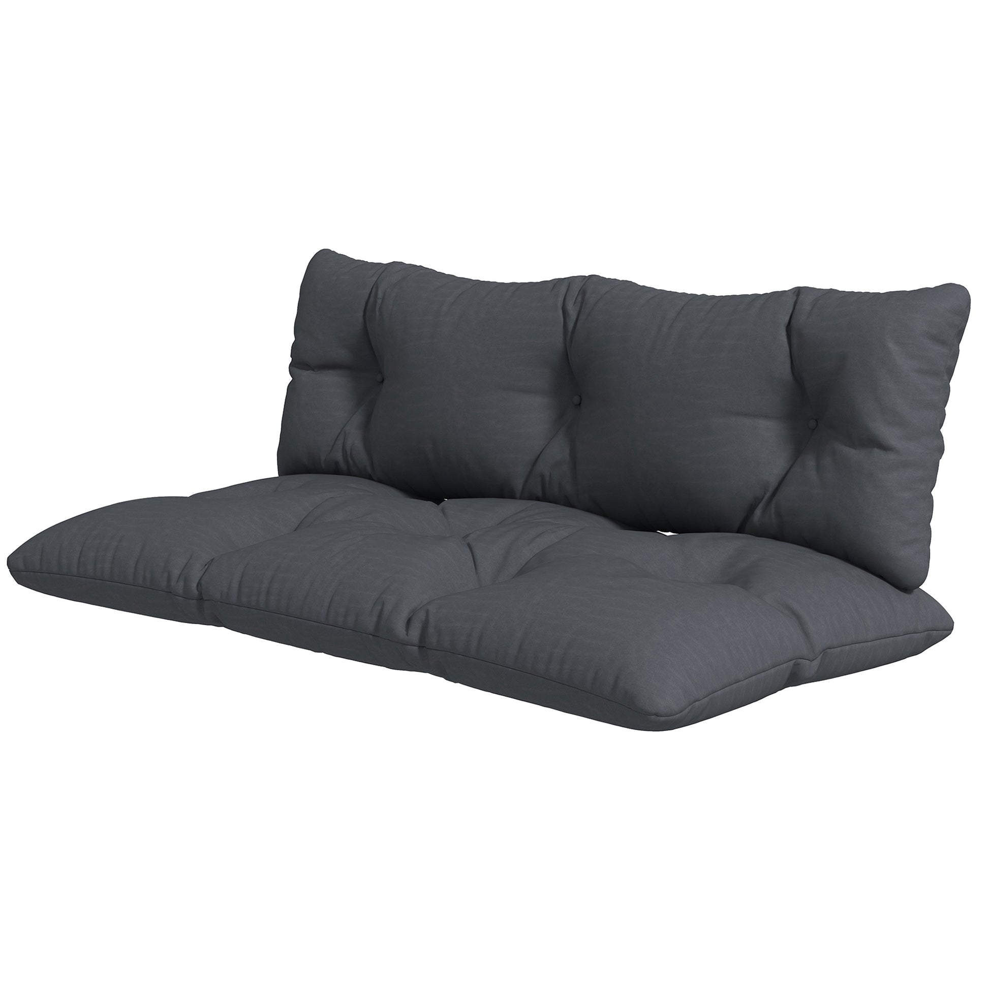 2 Seater Pallet Cushion 120cm x 60cm x 15cm Bench Cushion Seat Cushion with UV Protection Padded Waterproof Garden Bench Cushion for Bench Dark Gray