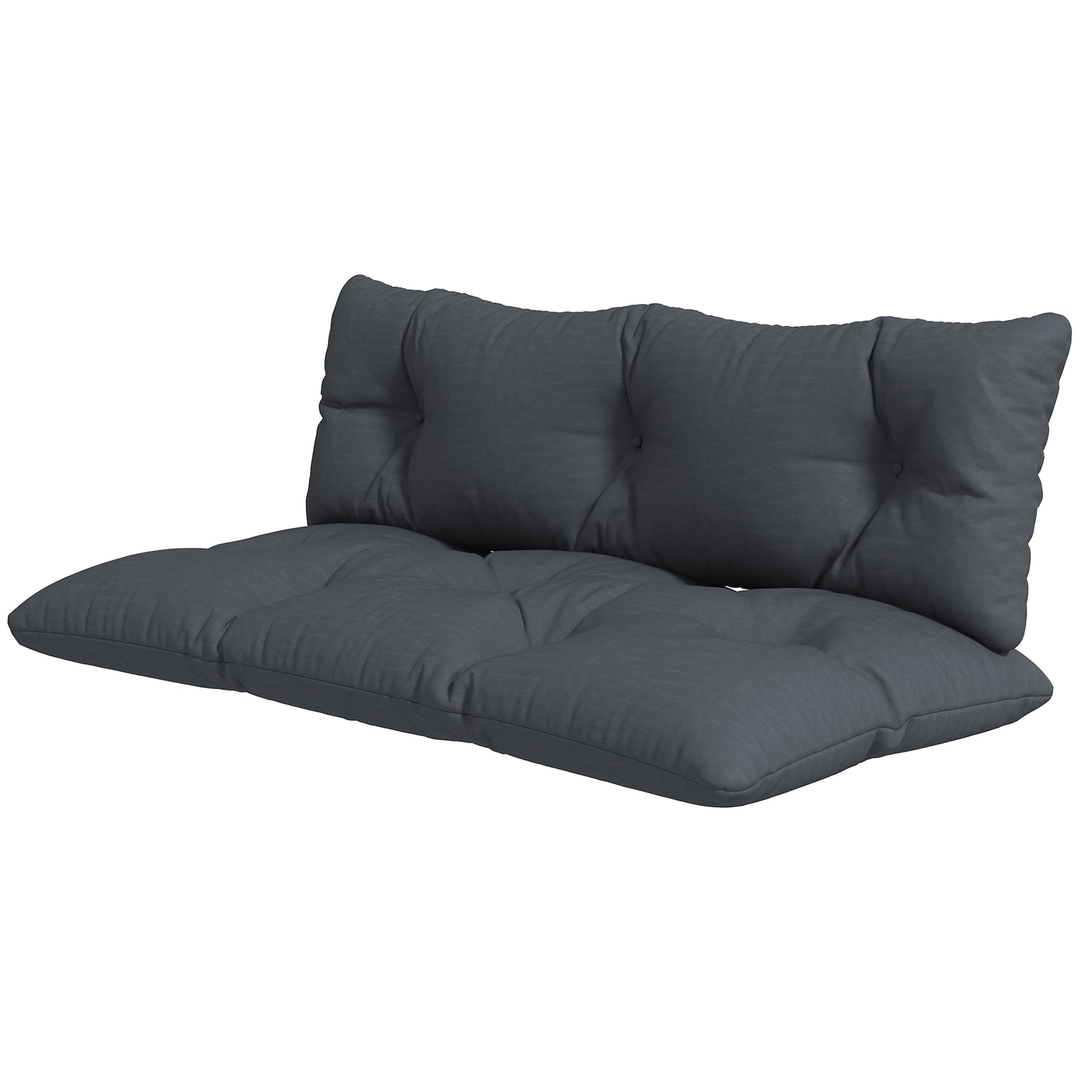 2 Seater Pallet Cushion 120cm x 60cm x 15cm Bench Cushion Seat Cushion with UV Protection Padded Waterproof Garden Bench Cushion for Bench Dark Gray