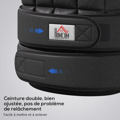 Adjustable Weighted Vest 20 Kg max. Removable Weight Oxford Fabric Exercise Boxing Black