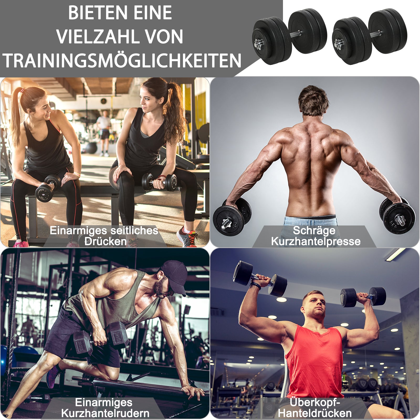 Dumbbell Set, Dumbbells Set with Weights, Adjustable 5kg Dumbbells, 1.5kg Dumbbells for Men and Women, Dumbbell Set for Home, Gym, Strength Training