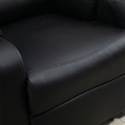 Reclining Relaxation Chair with Adjustable Footrest Synthetic Leather Upholstery Black