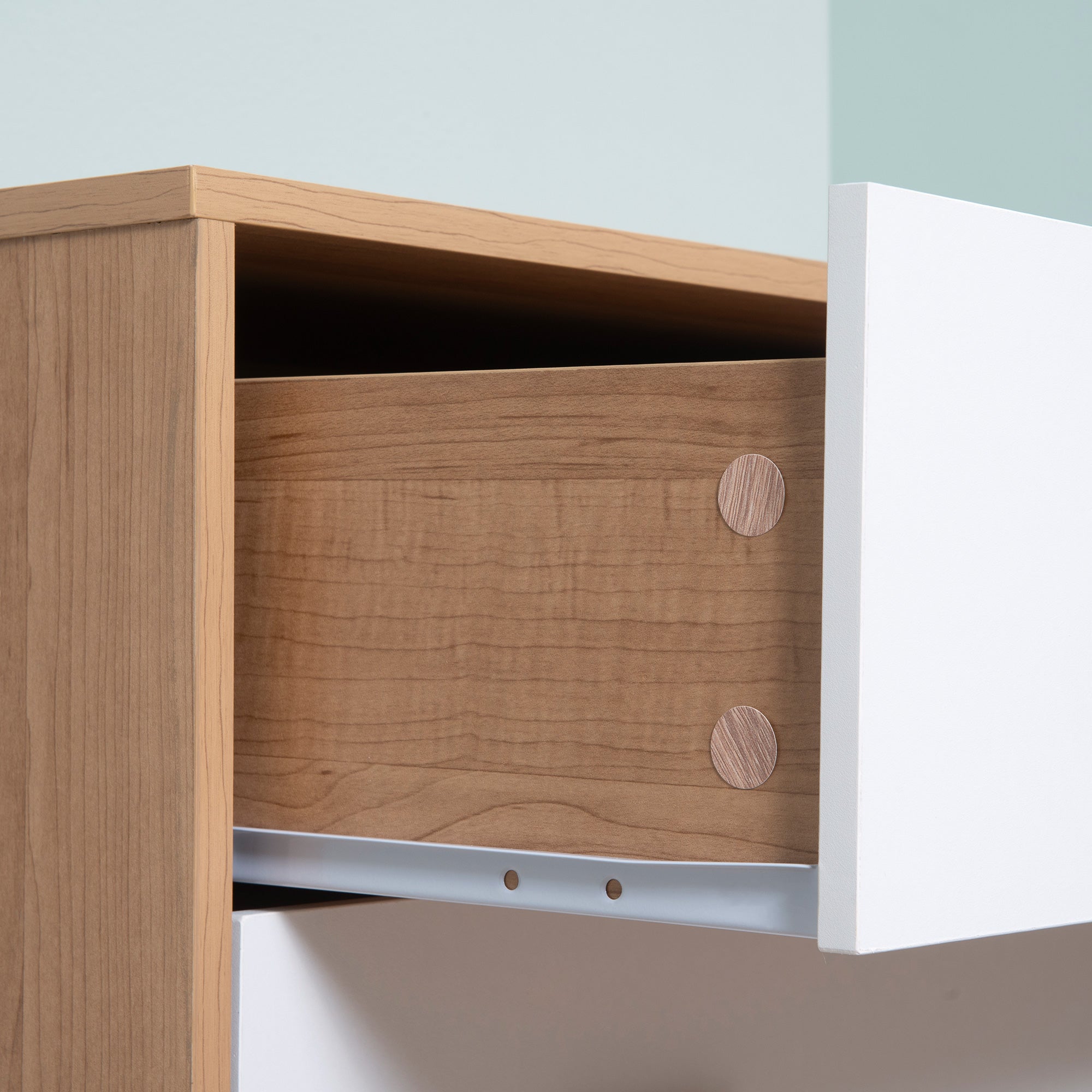 Wooden Chest of Drawers with 3 Drawers Tall Dresser Storage Cabinet Modern with Raised Legs for Bedroom Living Room 80x39x80 cm White and Natural