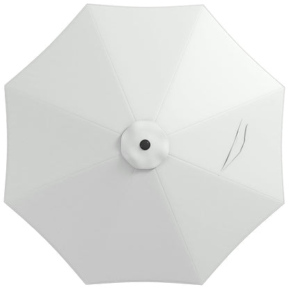 3m Umbrella Replacement Canopy White Outdoor Polyester Parasol Cover with Top Vent