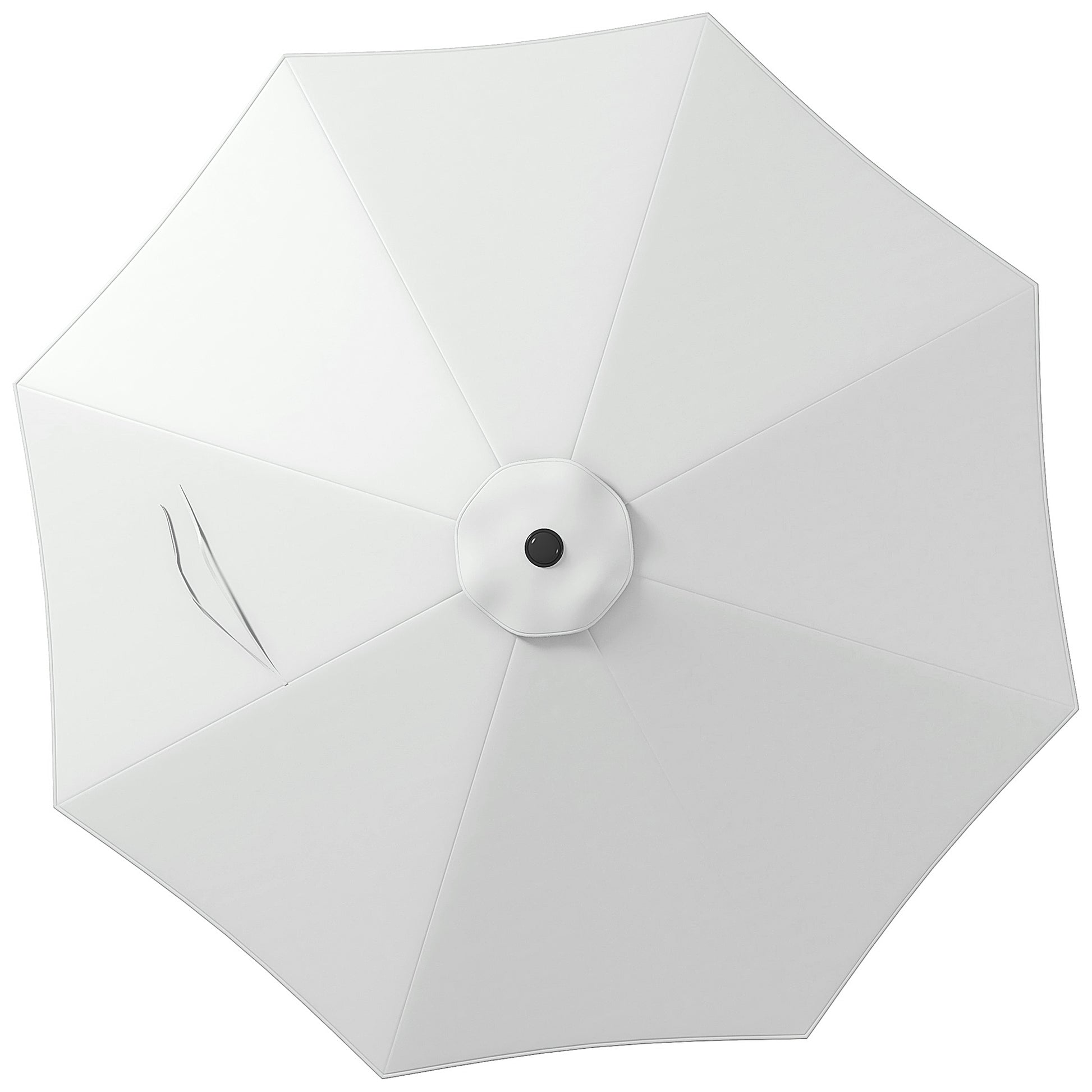 3m Umbrella Replacement Canopy White Outdoor Polyester Parasol Cover with Top Vent