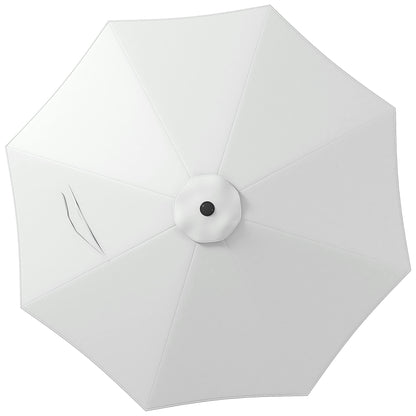 3m Umbrella Replacement Canopy White Outdoor Polyester Parasol Cover with Top Vent