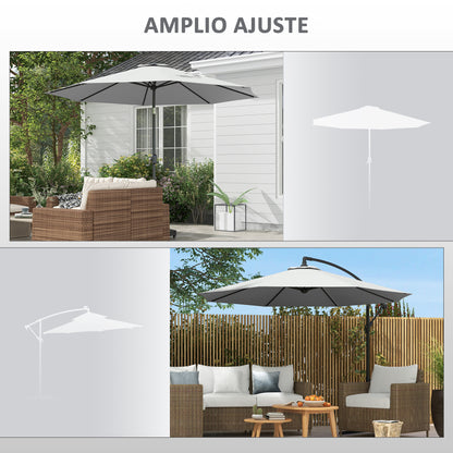 3m Umbrella Replacement Canopy White Outdoor Polyester Parasol Cover with Top Vent