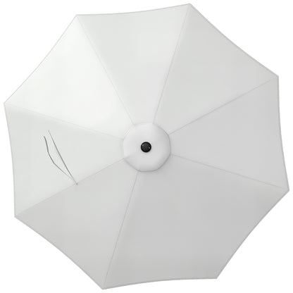 3m Umbrella Replacement Canopy White Outdoor Polyester Parasol Cover with Top Vent