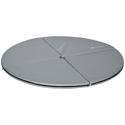 Foldable pole dance mat - pole dance mat - protection mat Ø 150 cm thickness 5 cm - gray plastic coating