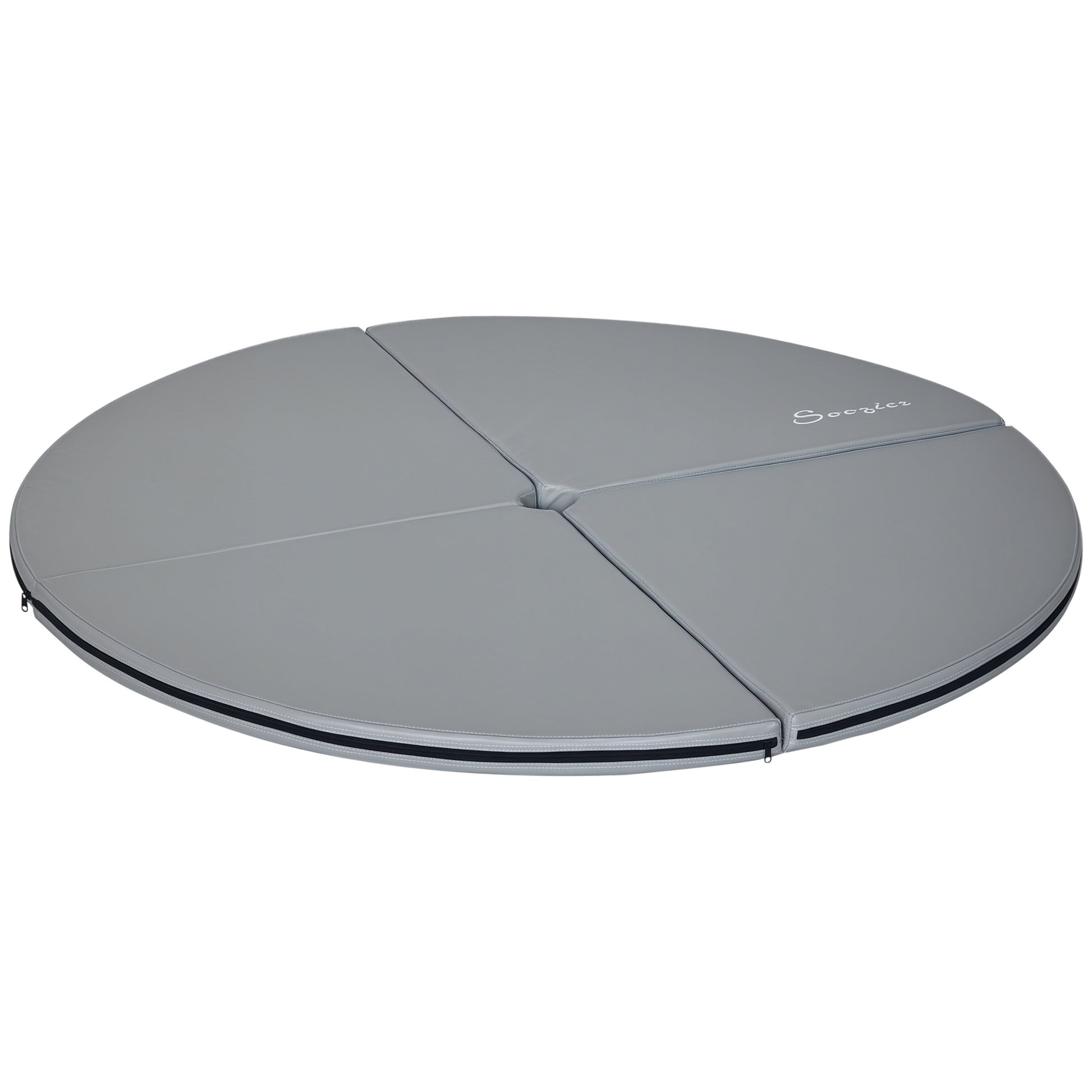 Foldable pole dance mat - pole dance mat - protection mat Ø 150 cm thickness 5 cm - gray plastic coating