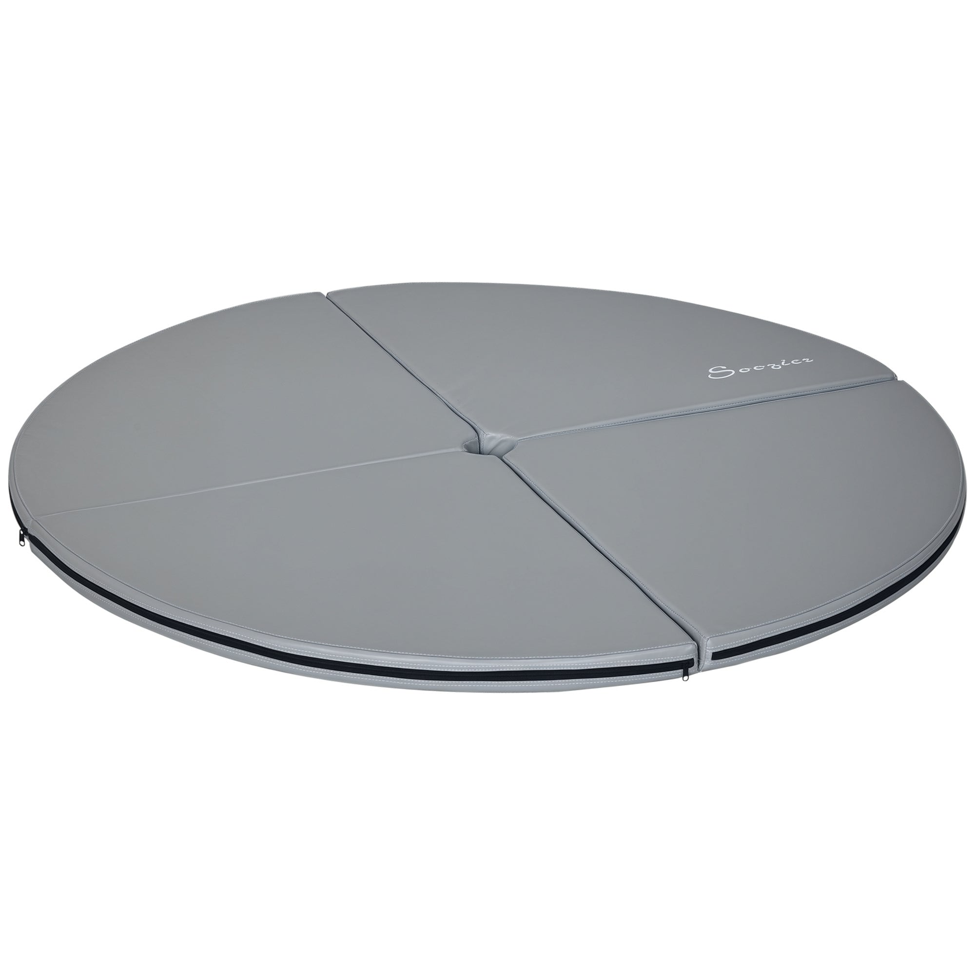 Foldable pole dance mat - pole dance mat - protection mat Ø 150 cm thickness 5 cm - gray plastic coating
