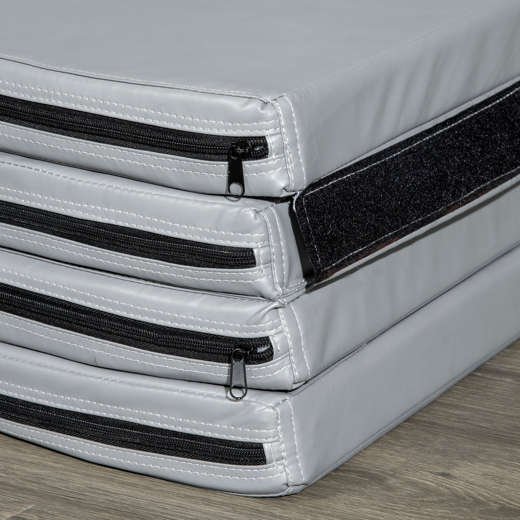 Foldable pole dance mat - pole dance mat - protection mat Ø 150 cm thickness 5 cm - gray plastic coating