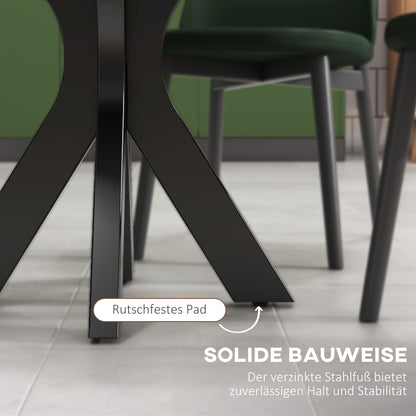 Bar Table Bistro Table Dining Table for 2 People with Tempered Glass Table Top, Kitchen Table for Kitchen, Dining Room, Steel, Transparent, Ø60 x 102 cm