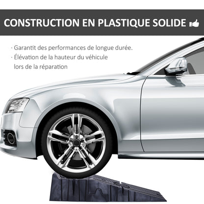 Plastic Loading Ramps for Cars, Access Ramps, 2 Pieces, 2.5 Ton Capacity, 91 x 30 x 21 cm, Black